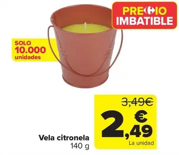 Oferta de Vela Citronela por 2,49€ en Carrefour