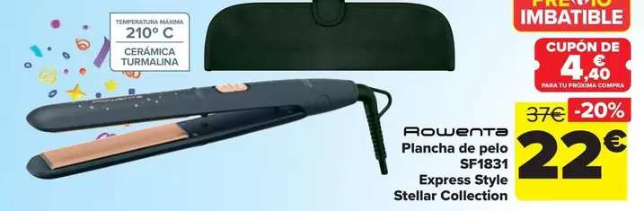 Oferta de Rowenta - Plancha De Pelo Sf1831  Express Style  Stellar Collection por 22€ en Carrefour