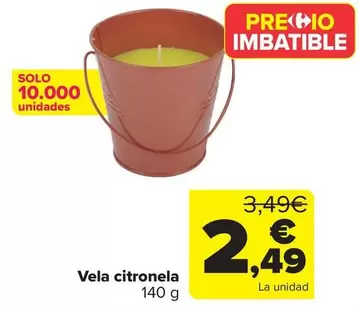Oferta de Vela Citronela por 2,49€ en Carrefour