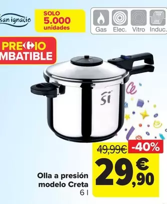 Oferta de San Ignacio - Olla A Presión Modelo Creta por 29,9€ en Carrefour