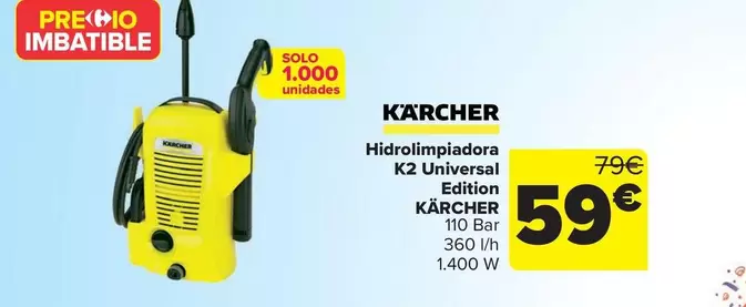 Oferta de Kärcher - Hidrolimpiadora  K2 Universal Edition  por 59€ en Carrefour