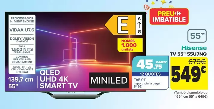 Oferta de Tv 55" 55u7nq" por 549€ en Carrefour