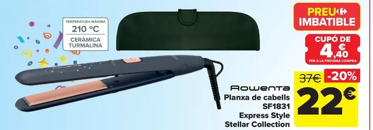 Oferta de Rowenta - Plancha De Pelo Sf1831  Express Style  Stellar Collection por 22€ en Carrefour