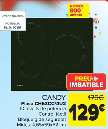 Oferta de Candy - Placa Ch63cc4u2 por 129€ en Carrefour