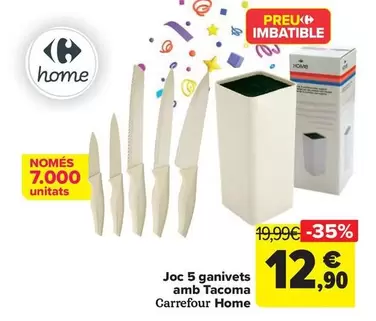 Oferta de Carrefour Home - Juego 5 Cuchillos  Con Tacoma   por 12,9€ en Carrefour