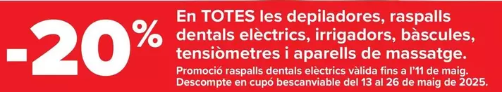 Oferta de En Todas Las Depiladoras Cepillos Dentales Eléctricos Irrigadores Básculas Tensiómetros Y Masajeadores en Carrefour