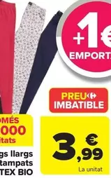 Oferta de Tex - Legging Largo Estampado Infantil Bio por 3,99€ en Carrefour