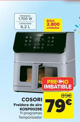 Oferta de Cosori - Freidora De Aire Kosp0029e por 79€ en Carrefour
