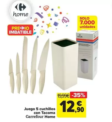 Oferta de Carrefour Home - Juego 5 Cuchillos  Con Tacoma   por 12,9€ en Carrefour
