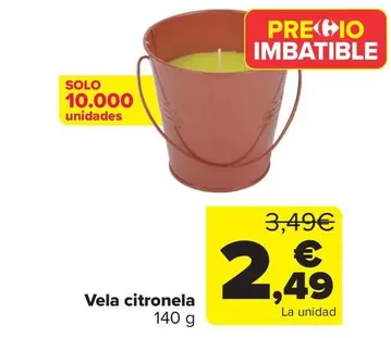 Oferta de Vela Citronela por 2,49€ en Carrefour