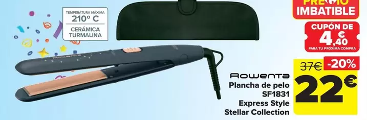 Oferta de Rowenta - Plancha De Pelo Sf1831  Express Style  Stellar Collection por 22€ en Carrefour