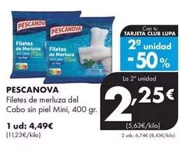 Oferta de Pescanova - Filetes De Merluza Del Cabo Sin Piel Mini por 4,49€ en Supermercados Lupa