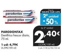 Oferta de Parodontax - Dentífrico Frescor Diario por 4,79€ en Supermercados Lupa