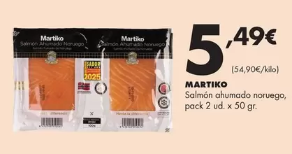 Oferta de Martiko - Salmón Ahumado Noruego por 5,49€ en Supermercados Lupa