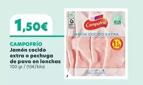 Oferta de Campofrío - Jamón Cocido Extra O Pechuga De Pavo En Lonchas por 1,5€ en Supermercados Lupa