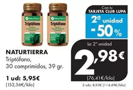 Oferta de Naturtierra - Triptófano por 5,95€ en Supermercados Lupa