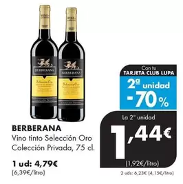 Oferta de Berberana - Vino Tinto Selección Oro Colección Privada por 4,79€ en Supermercados Lupa