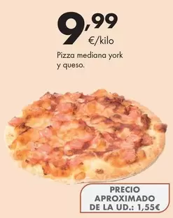 Oferta de Pizza Mediana York Y Queso por 9,99€ en Supermercados Lupa