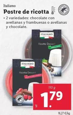 Oferta de Italiamo - Postre De Ricotta por 1,79€ en Lidl