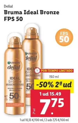 Oferta de Garnier - Delial/ Bruma Ideal Bronze Fps 50 por 15,49€ en Lidl