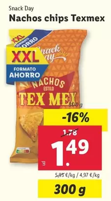 Oferta de Snack Day - Nachos Chips Texmex por 1,49€ en Lidl