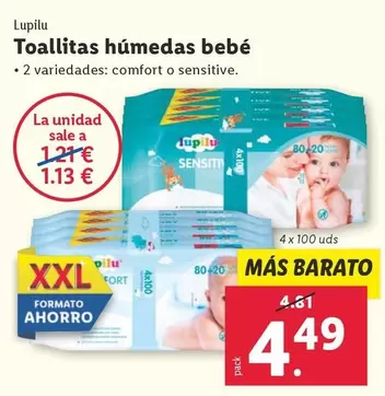 Oferta de Lupilu - Toallitas Humedas Bebe por 4,49€ en Lidl