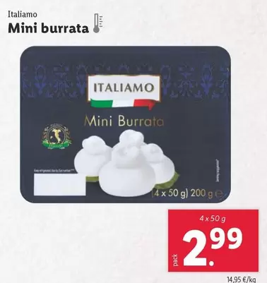 Oferta de Italiamo - Mini Burrata por 2,99€ en Lidl