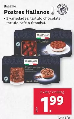 Oferta de Italiamo - Postres Italianos por 1,99€ en Lidl