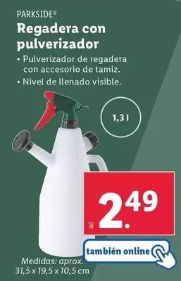 Oferta de Parkside - Regadera Con Pulverizador por 2,49€ en Lidl