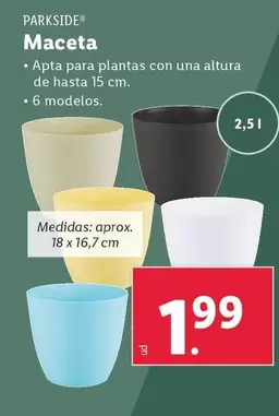 Oferta de Parkside - Macetas por 1,99€ en Lidl