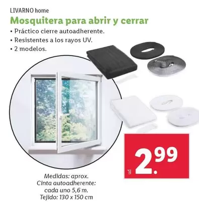 Oferta de Livarno Home - Mosquitera Para Abrir Y Cerrar por 2,99€ en Lidl