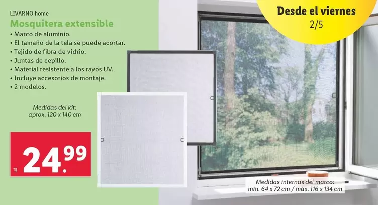 Oferta de Livarno Home - Mosquitera Extensible por 24,99€ en Lidl