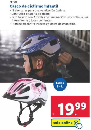 Oferta de Crivit - Casco De Cicilsmo Infantil por 19,99€ en Lidl