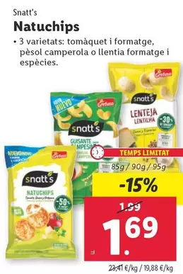 Oferta de Grefusa - Snatt's/ Natuchips por 1,69€ en Lidl