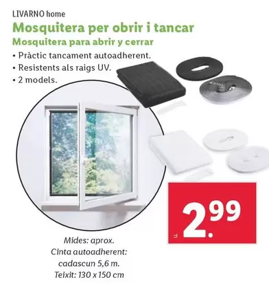 Oferta de Livarno Home - Mosquitera Para Abri Y Cerrar por 2,99€ en Lidl
