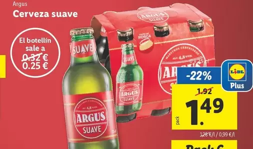 Oferta de Argus - Cerveza Suave por 1,49€ en Lidl