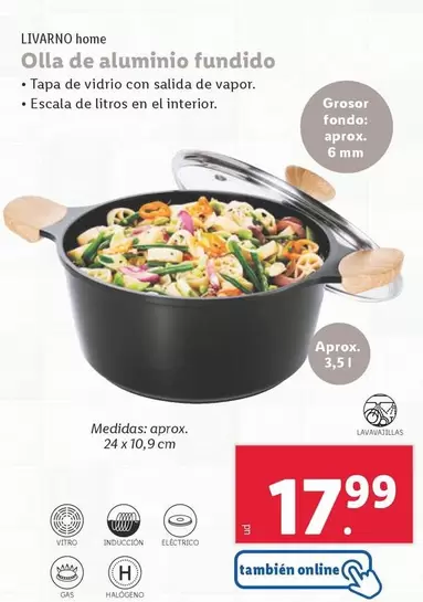 Oferta de Livarno Home - Olla De Aluminio Fundido por 17,99€ en Lidl