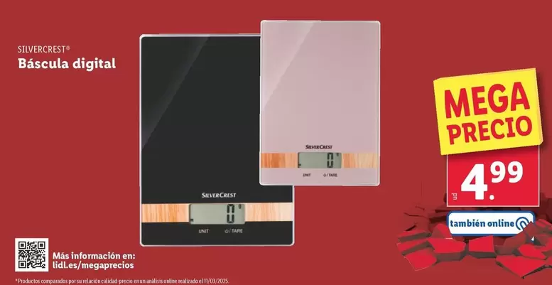 Oferta de SilverCrest - Báscula Digital por 4,99€ en Lidl