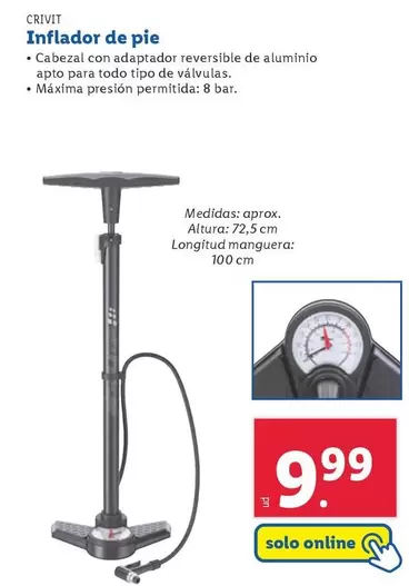Oferta de Crivit - Inflador De Pie por 9,99€ en Lidl