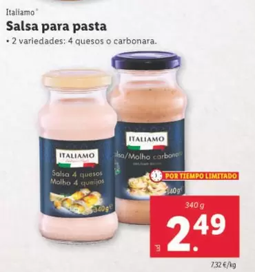 Oferta de Italiamo - Salsa Para Pasta por 2,49€ en Lidl