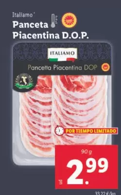 Oferta de Italiamo - Panceta Piacentina D.O.P. por 2,99€ en Lidl