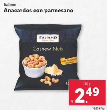 Oferta de Italiamo - Anacardos Con Parmesano por 2,49€ en Lidl