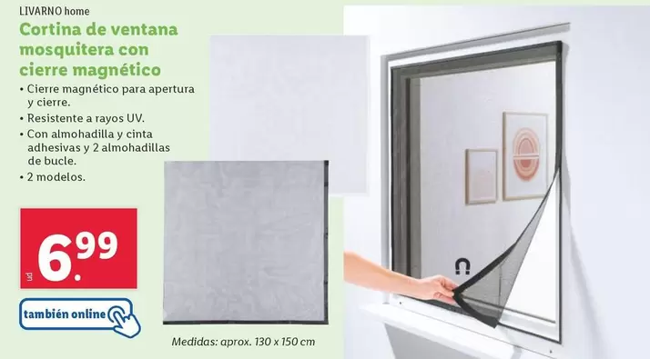 Oferta de Livarno Home - Cortina De Ventana Mosquitera Con Cierre Magnetico por 6,99€ en Lidl