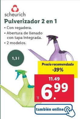 Oferta de Scheurich - Pulverizador 2 En 1 por 6,99€ en Lidl