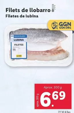 Oferta de Filetes De Lubina por 6,69€ en Lidl
