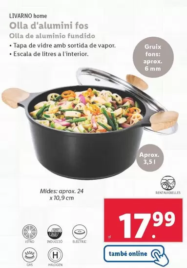 Oferta de Livarno Home - Olla De Aluminio Fundido por 17,99€ en Lidl