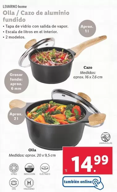 Oferta de Livarno Home - Olla/ Cazo De Aluminio Fundido por 14,99€ en Lidl