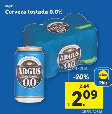 Oferta de Argus - Cerveza Tostada 0.0% por 2,09€ en Lidl