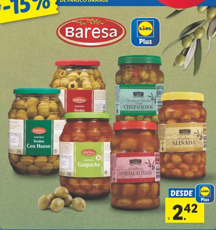 Oferta de Baresa - En Todas Las Aceitunas De Frasco Grande por 2,42€ en Lidl