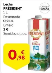 Oferta de Président - Leche por 0,98€ en Alcampo